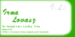 irma lovasz business card
