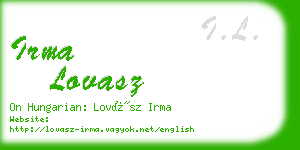 irma lovasz business card